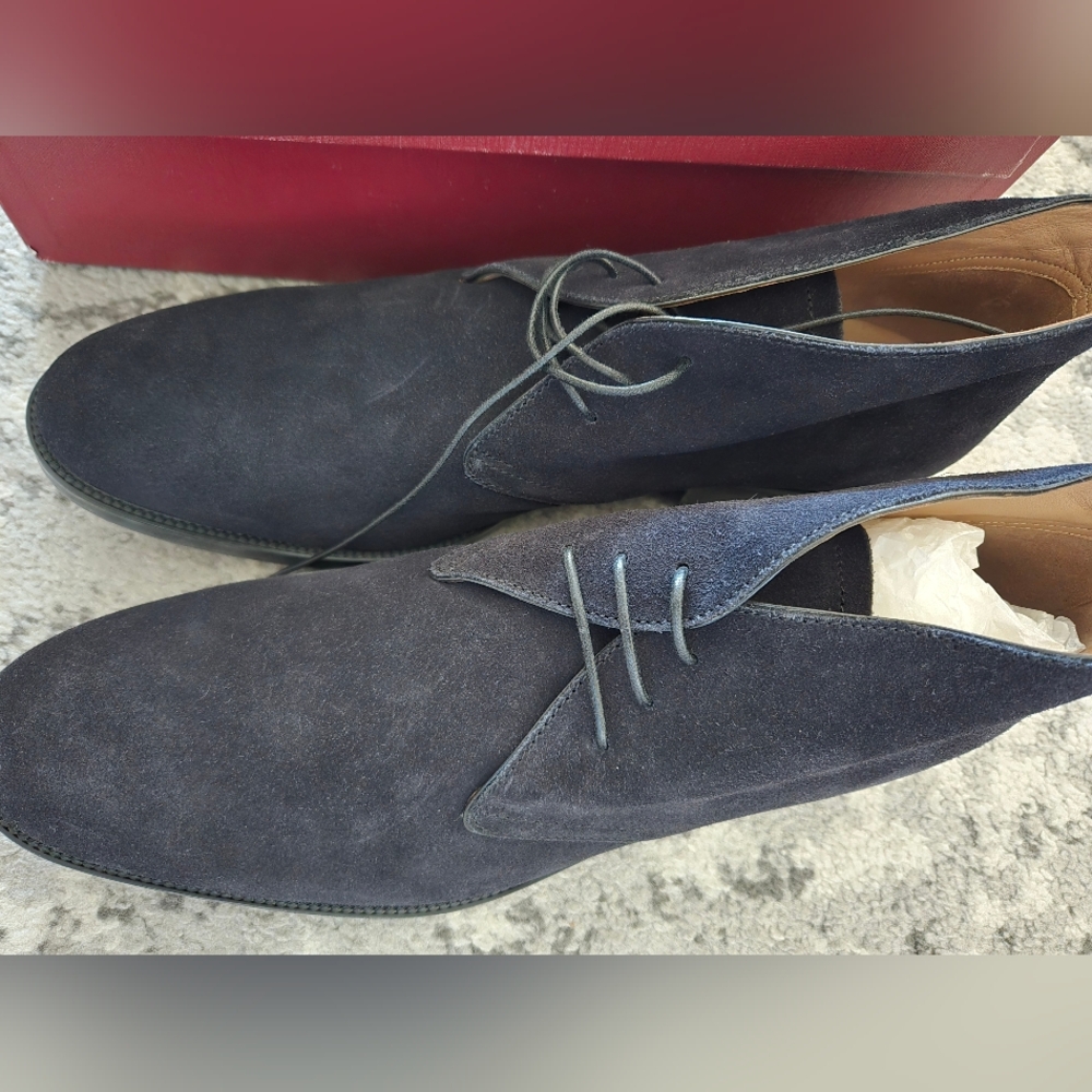 Bally Men's Dark Blue Suede Chukka Boots